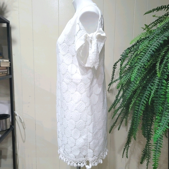 Entro Sz S Eyelet Casual White Tunic Short Dress - Picture 9 of 13